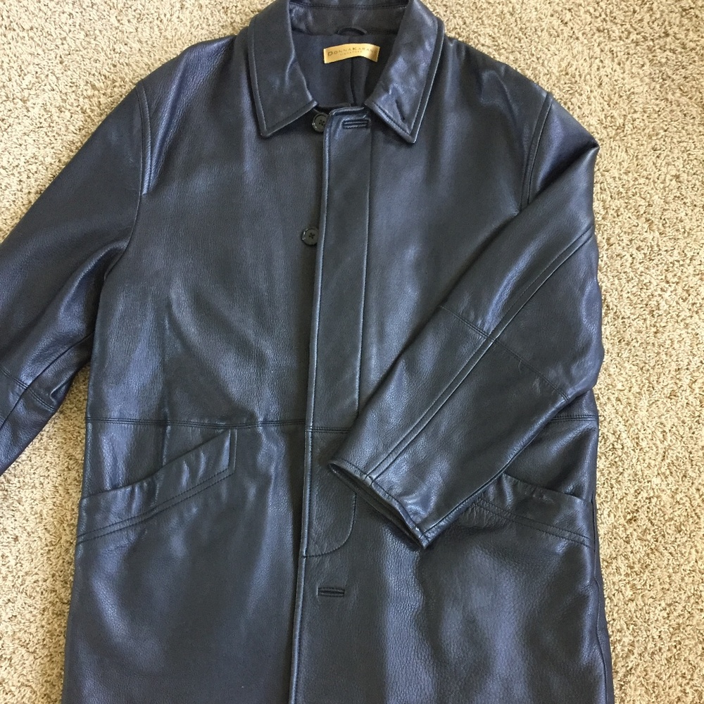 Donna Karan Signature Men's Large Leather Coat
